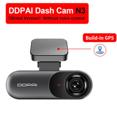 მანქანის აქსესუარები DDPAI Dash Cam Mola N3 HD GPS Vehicle, Auto Video DVR 2K Smart Connect Android Wifi